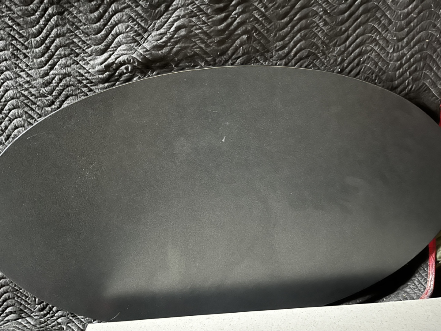 Oval Black Table Top and Pedestal Base