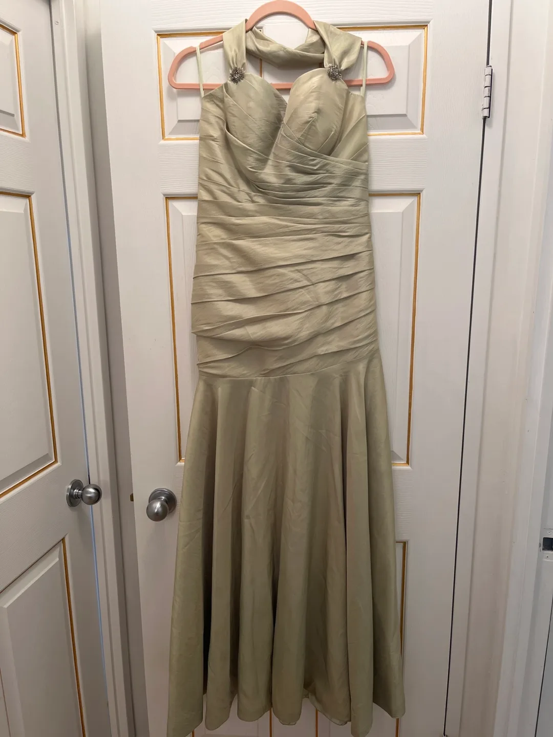 JJ's House Light Green Halter Neck Floor Length Evening Gown thumbnail