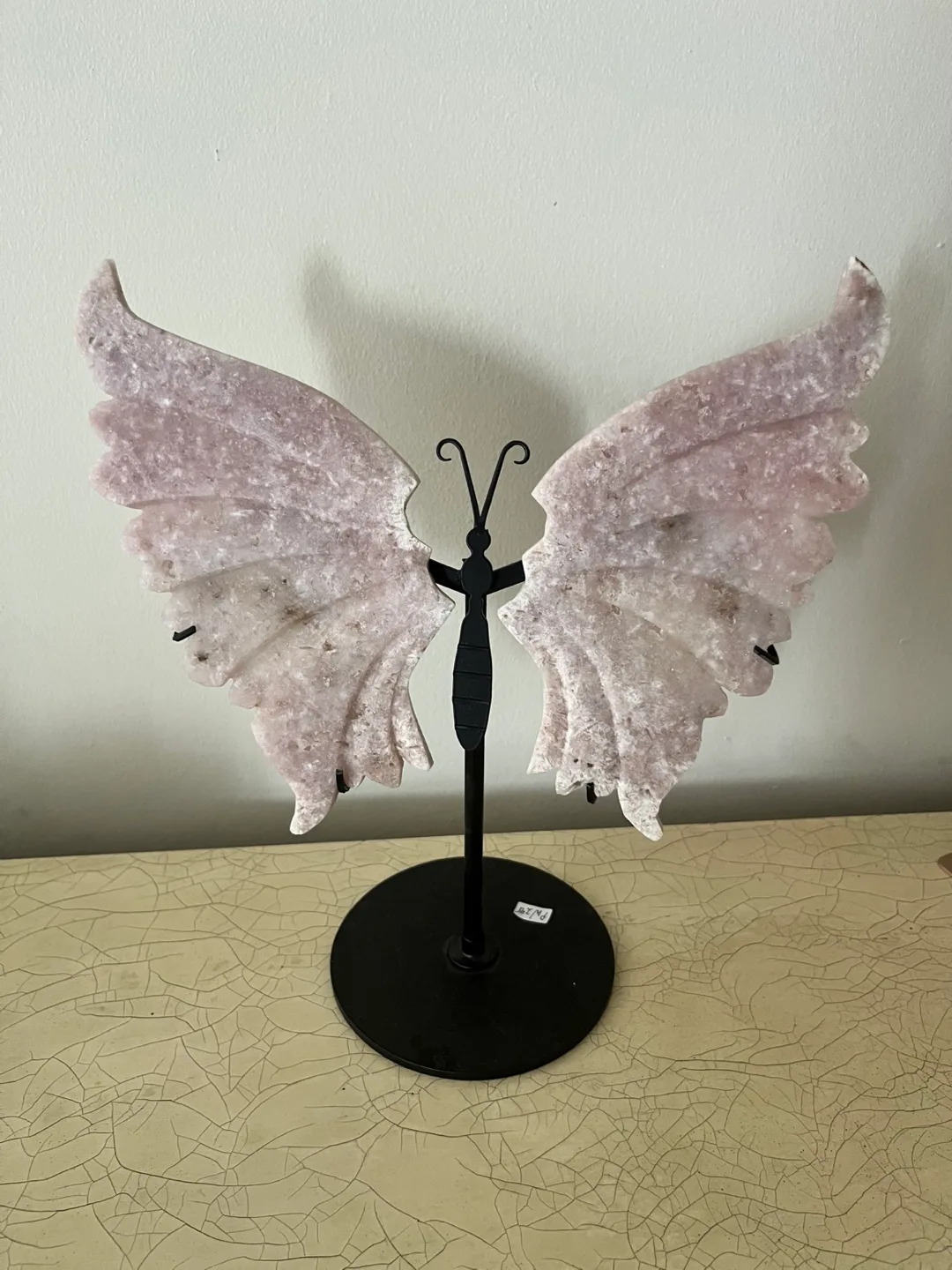 XL Pink Amethyst Butterfly Wings on Stand thumbnail