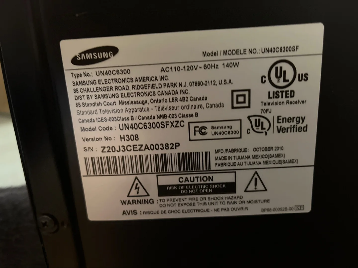 Samsung TV 40 inch image indicator(2)