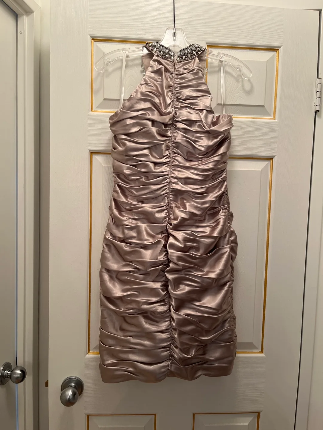 Le Chateau Beaded Halter Neck Mini Dress, Size 8 image indicator(3)