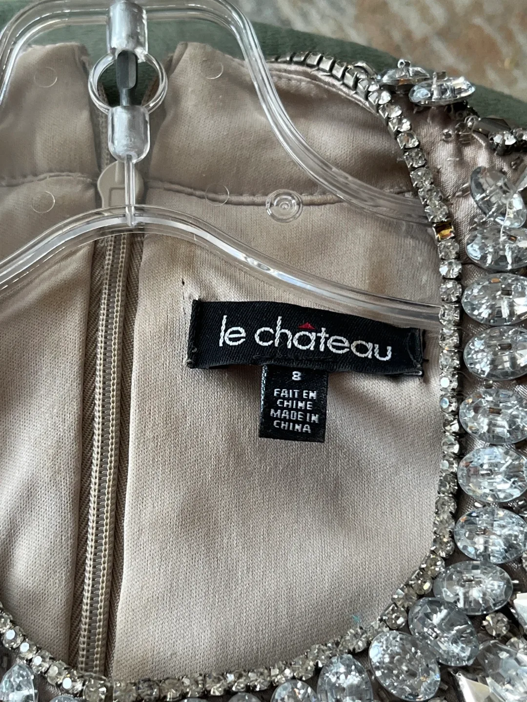 Le Chateau Beaded Halter Neck Mini Dress, Size 8 image indicator(5)