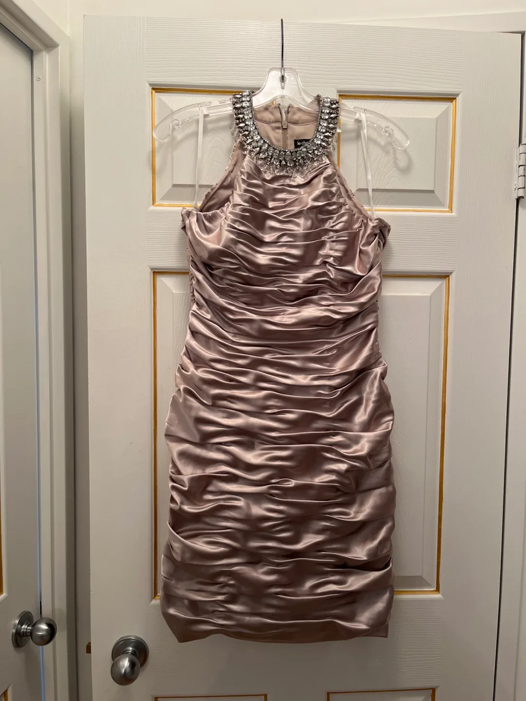 Le Chateau Beaded Halter Neck Mini Dress, Size 8 thumbnail