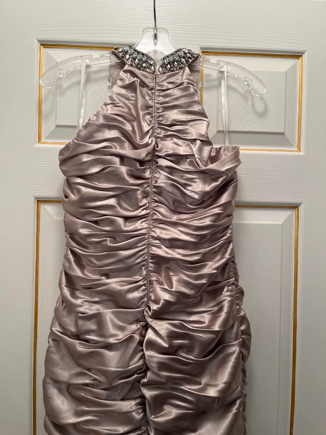 Le Chateau Beaded Halter Neck Mini Dress, Size 8 image indicator(4)