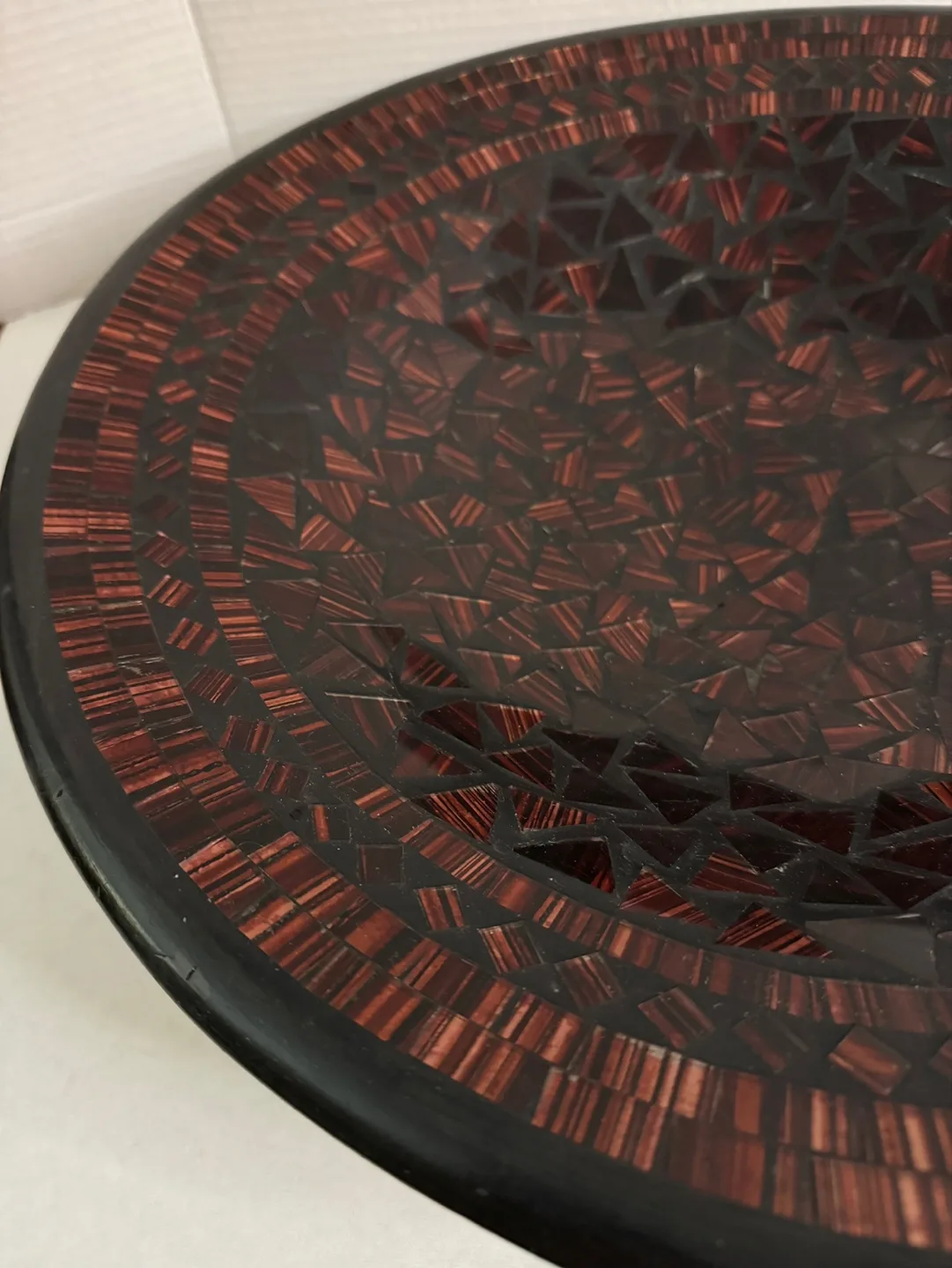 Large Brown Black Indonesian Mosaic Glass Bowl image indicator(2)