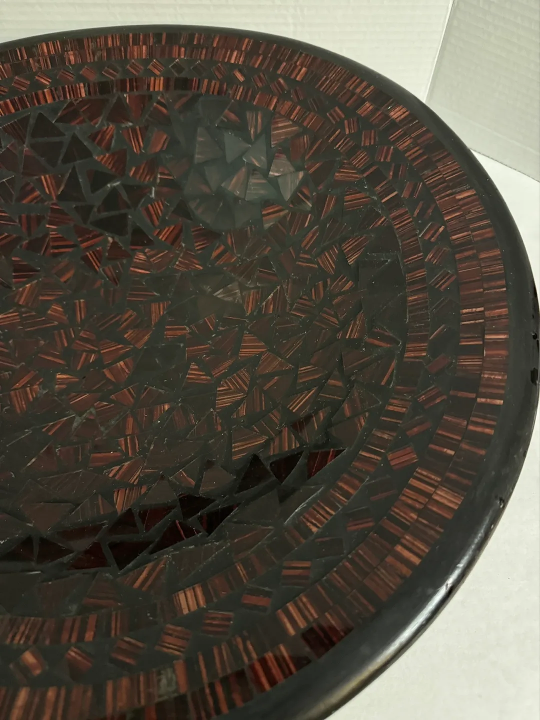 Large Brown Black Indonesian Mosaic Glass Bowl image indicator(3)