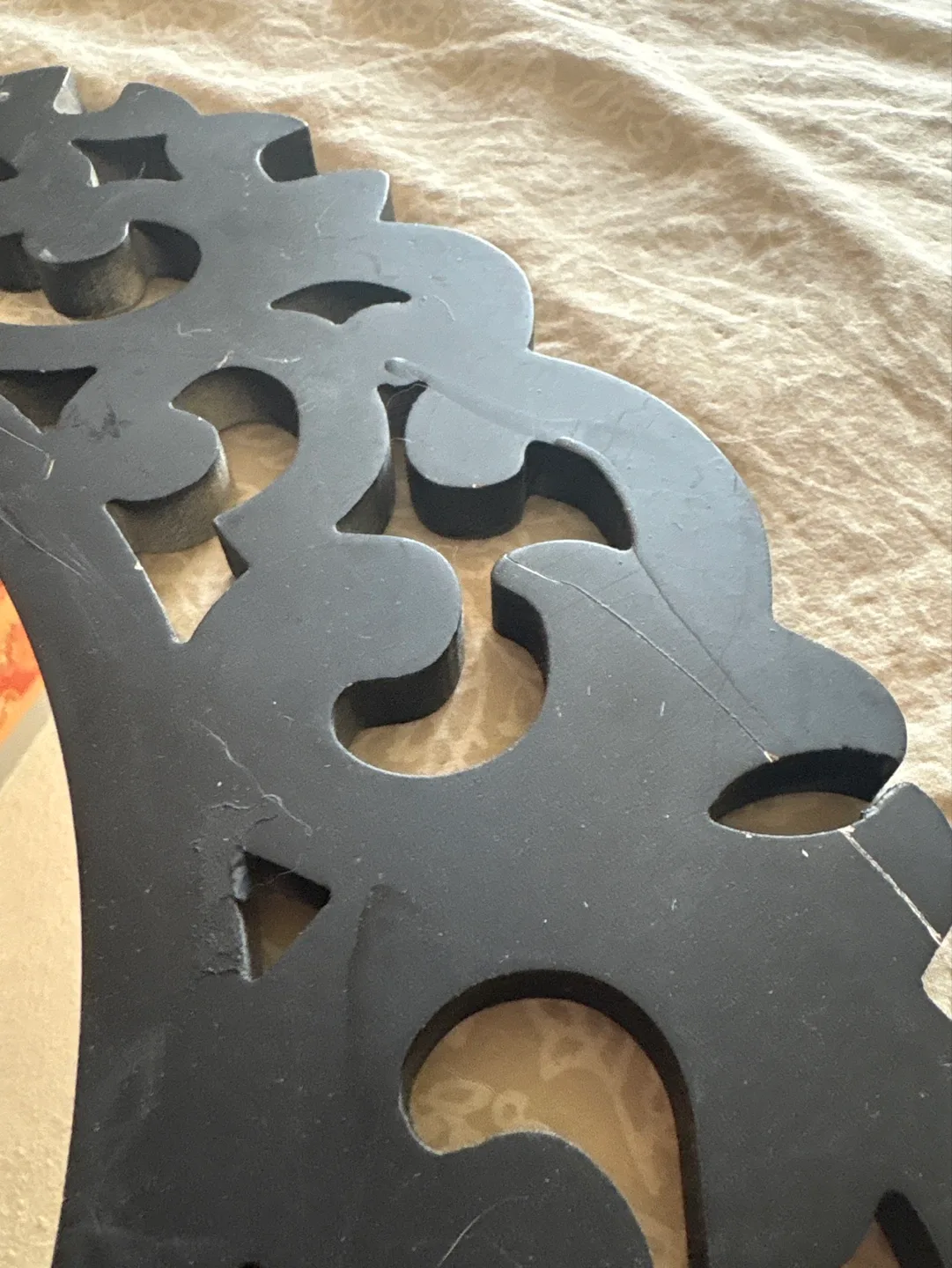 Ornate Black Round Mirror image indicator(3)