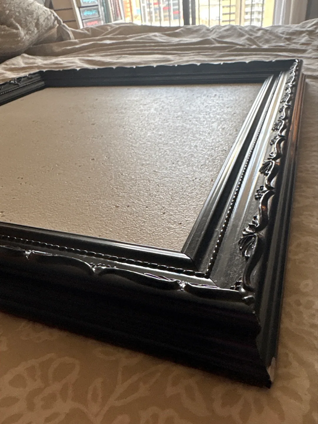 Black Ornate Picture Frame with Corkboard Backing image indicator(2)