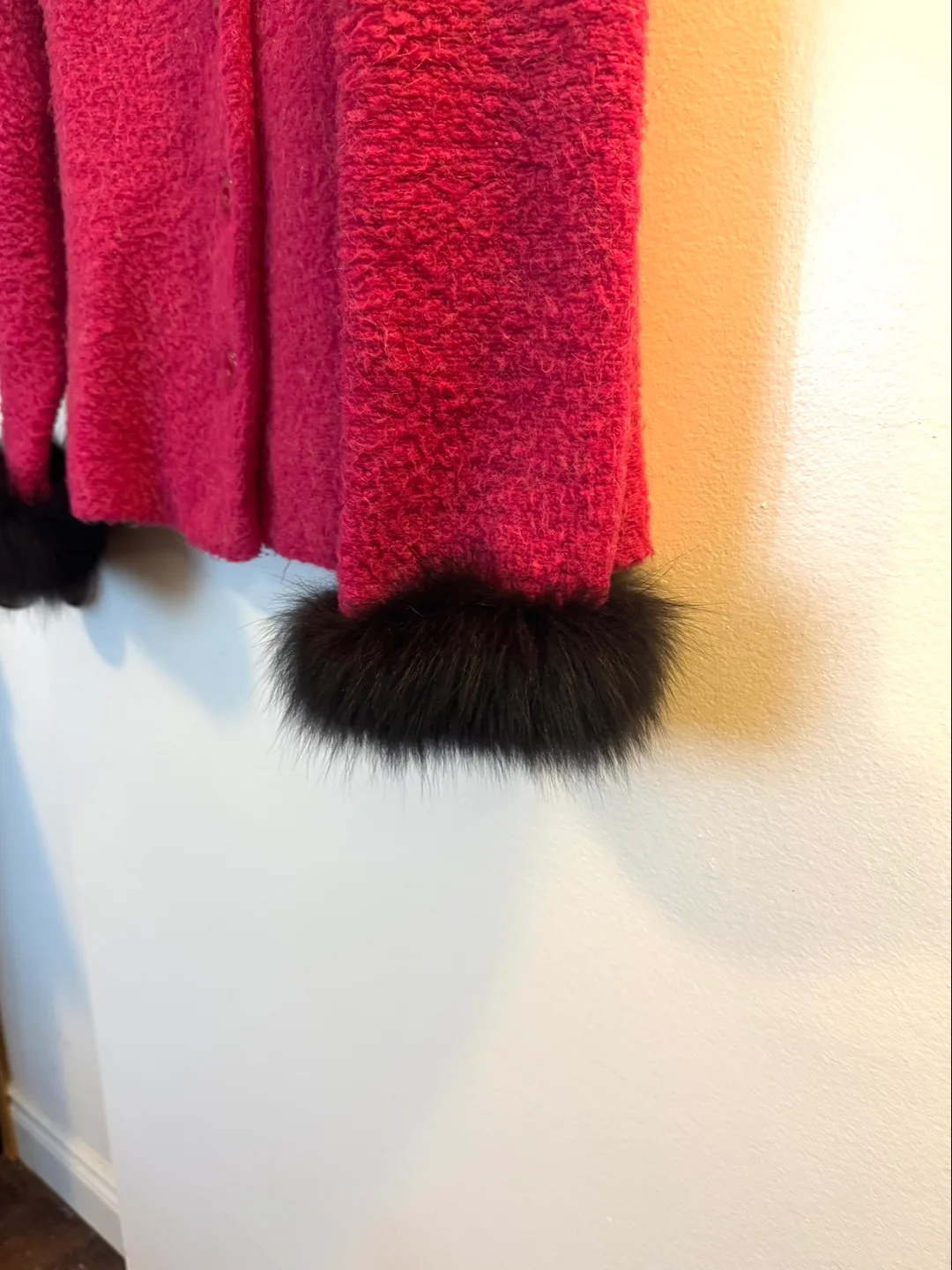 Vintage David Paul New York Pink Jacket, Fur Collar and Cuffs image indicator(6)