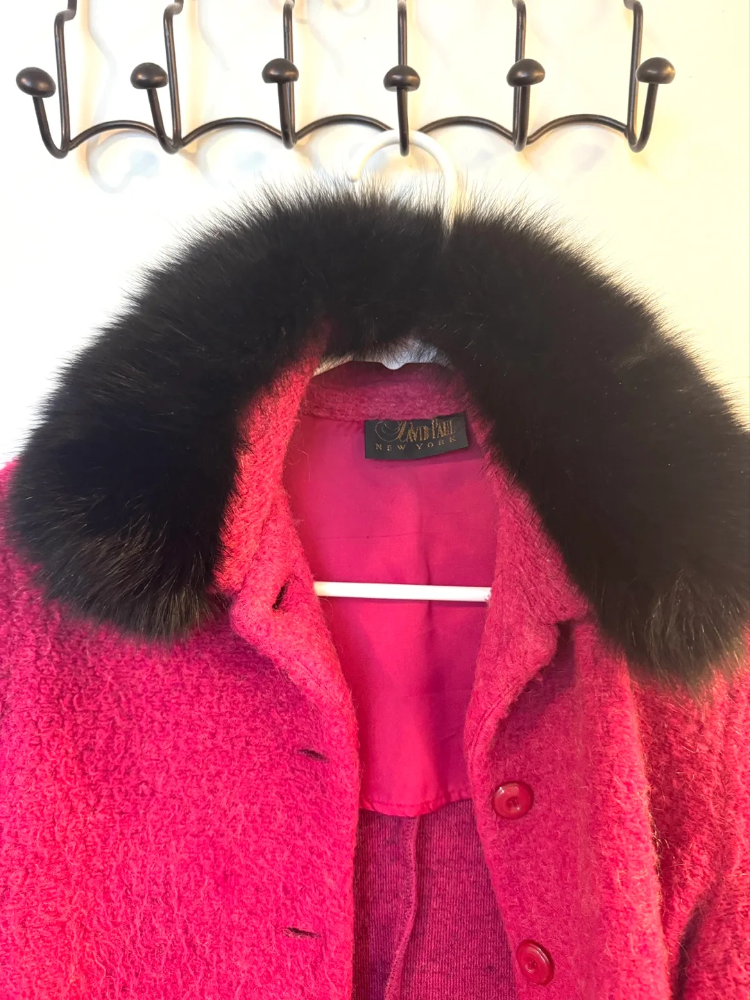 Vintage David Paul New York Pink Jacket, Fur Collar and Cuffs image indicator(2)