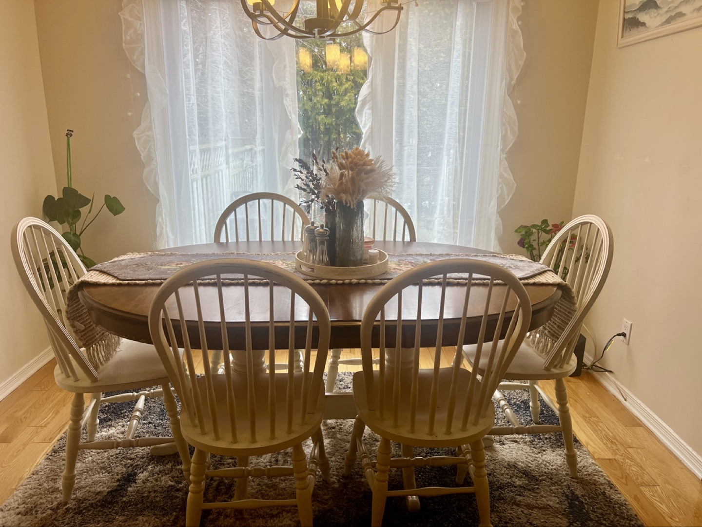 Oval Wooden Dining Table with Six Chairs - photo 3