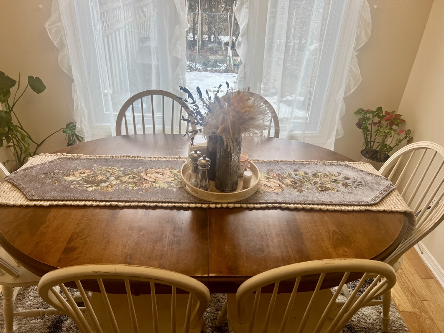 Oval Wooden Dining Table with Six Chairs - photo 2