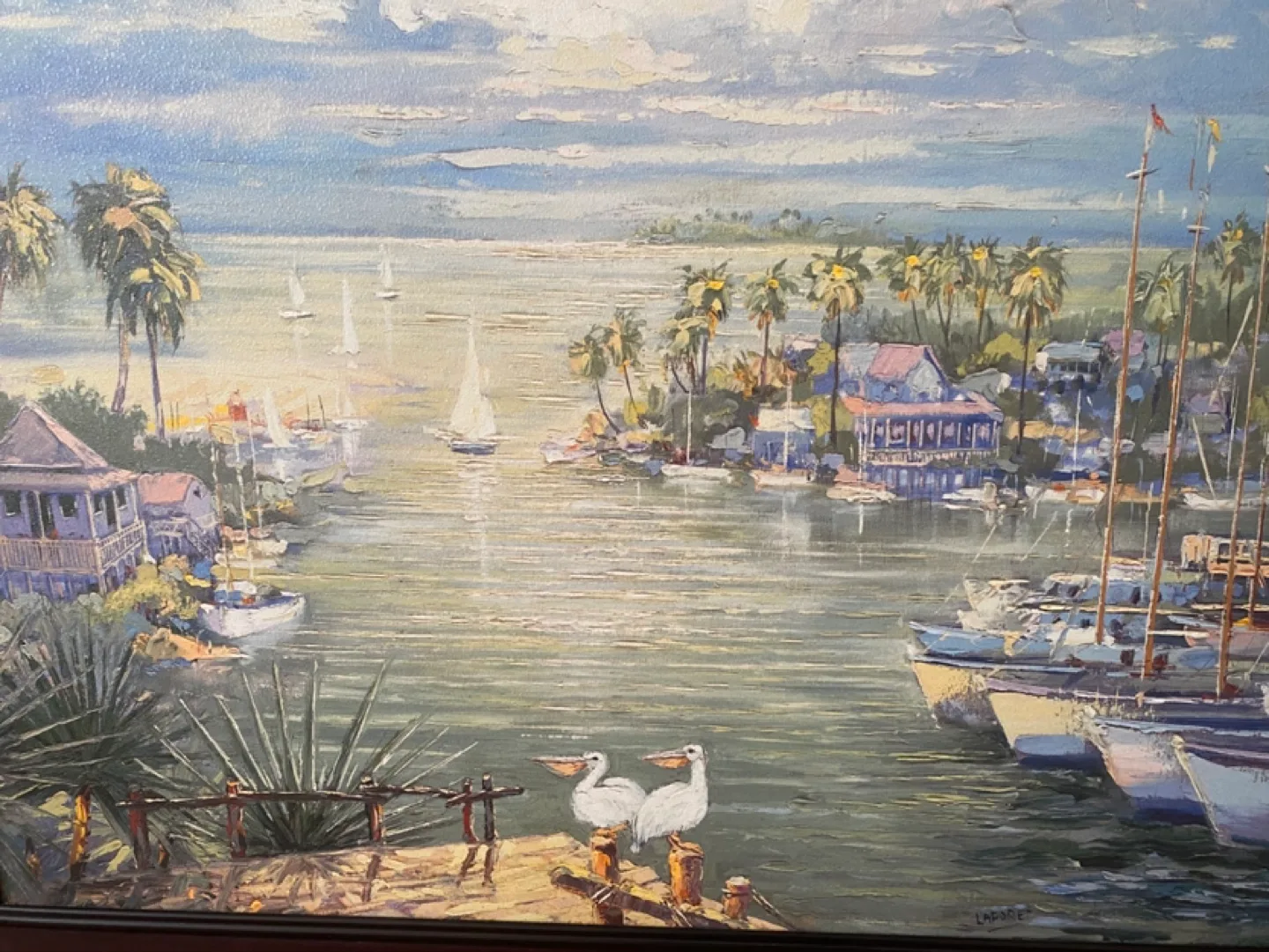 Framed Coastal Harbour Painting image indicator(4)