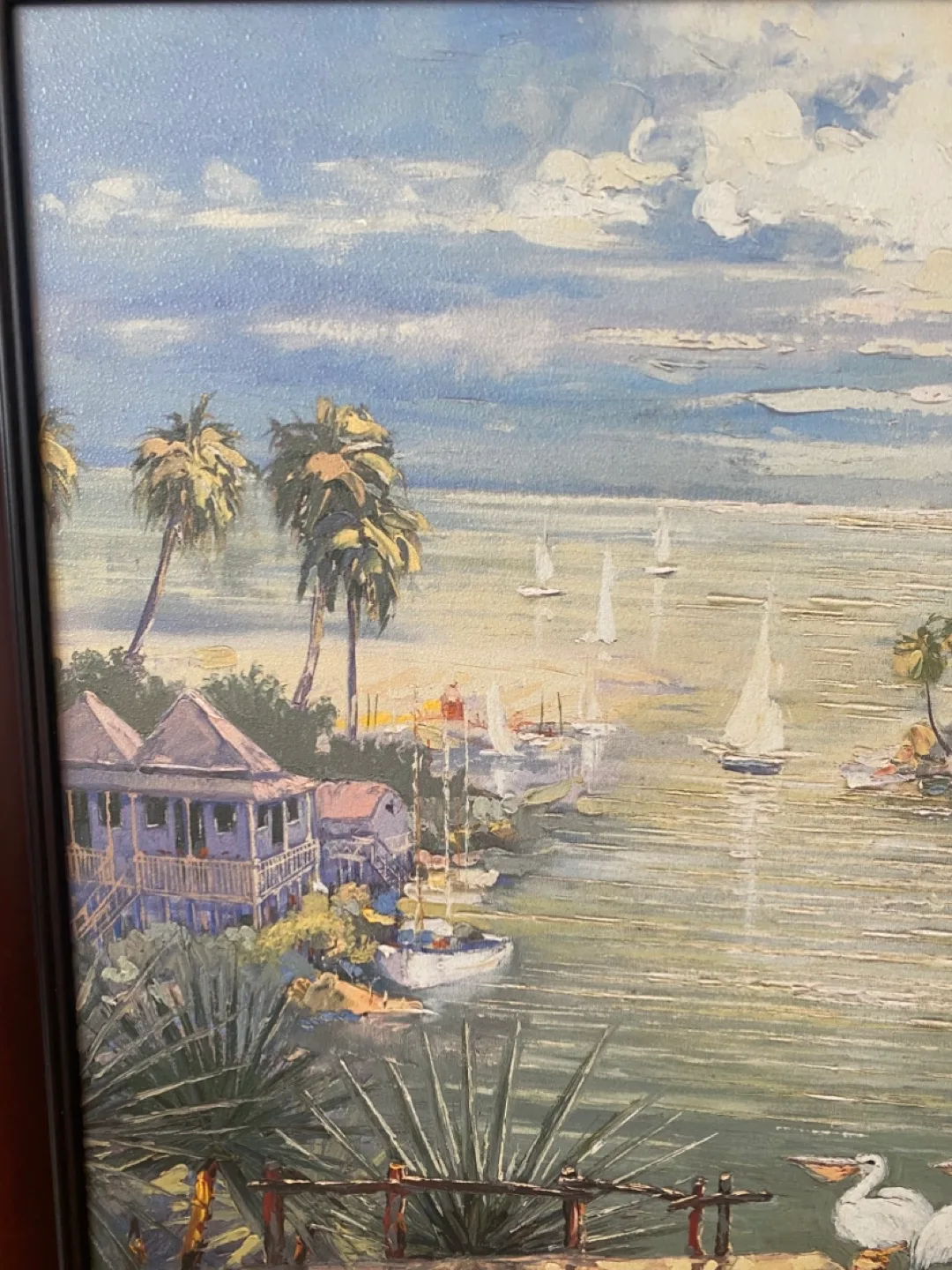 Framed Coastal Harbour Painting image indicator(3)