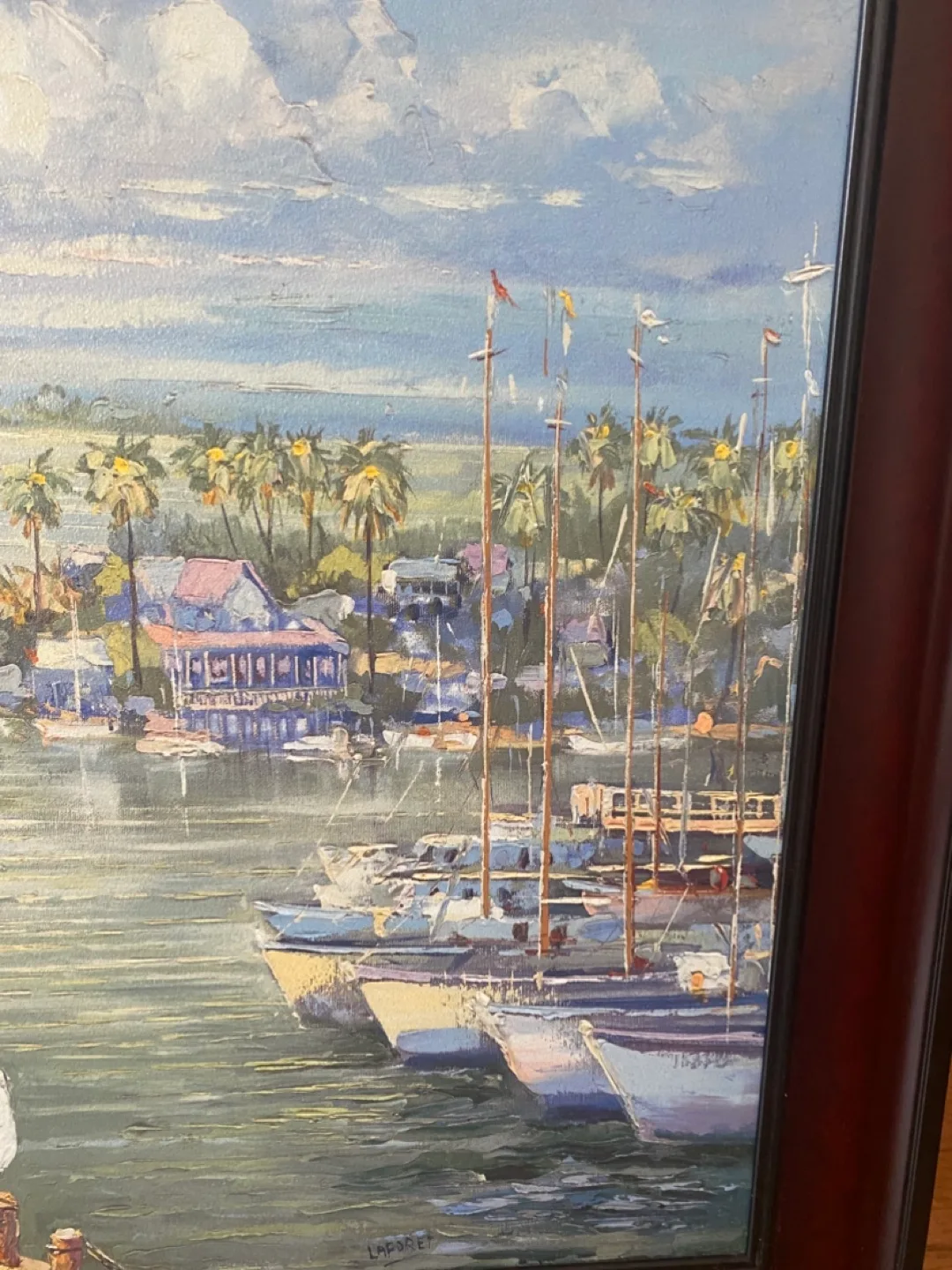 Framed Coastal Harbour Painting image indicator(2)