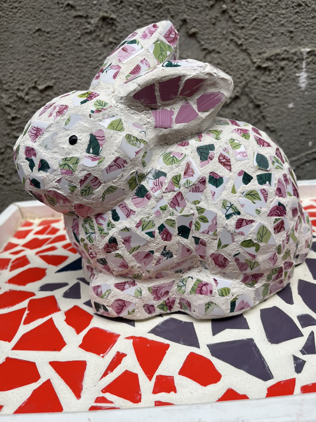 Adorable Mosaic Rabbit Figurine