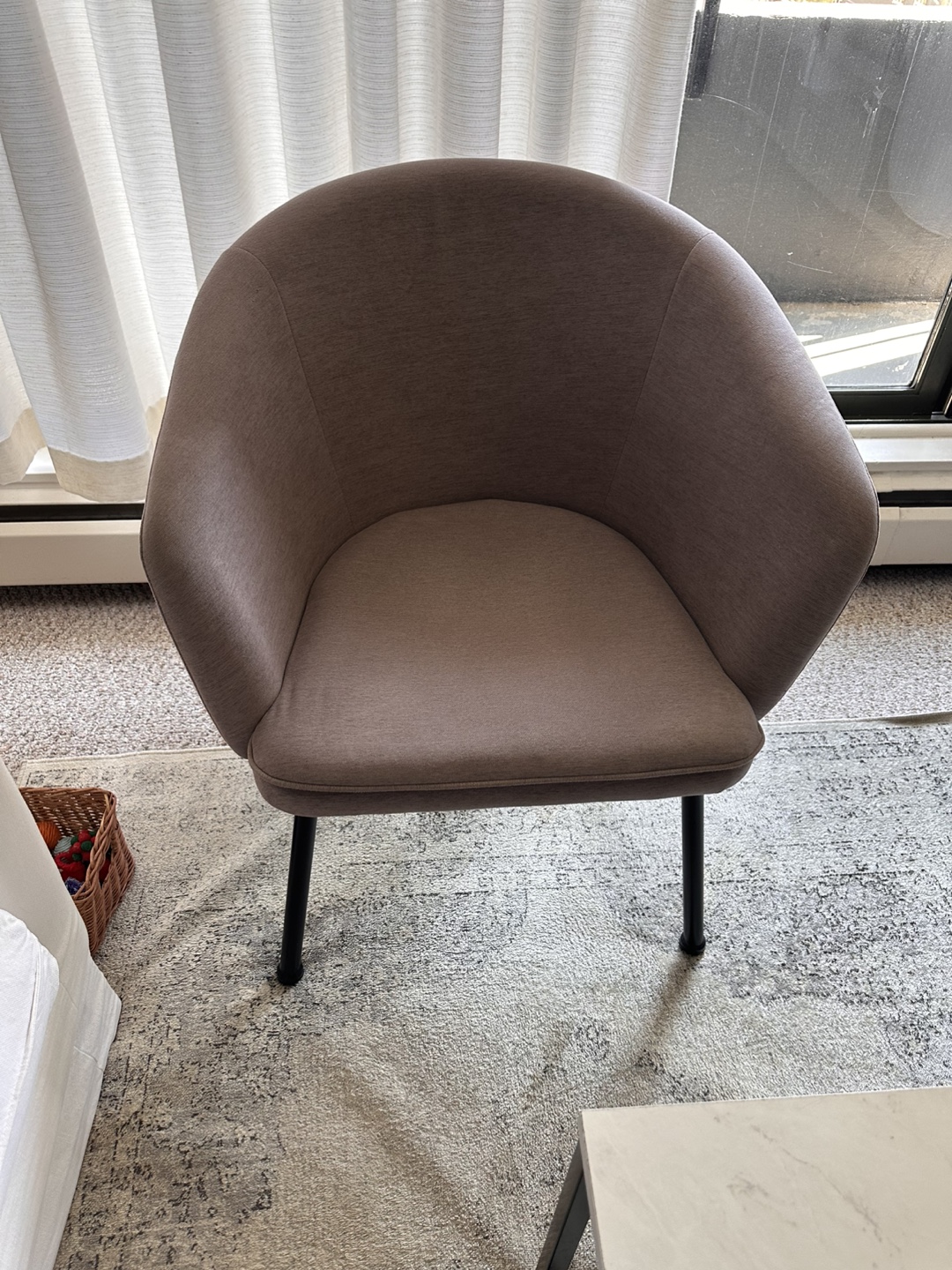 Grey Accent Chair with Black Legs - photo 2