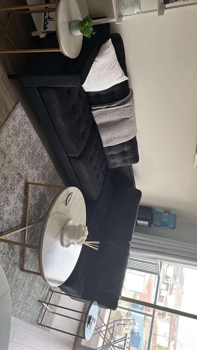 Black Velvet Sectional Sofa