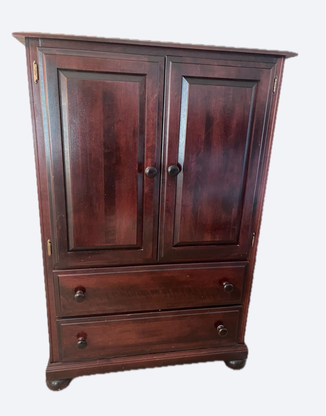 Dark Wood Armoire with Two Drawers