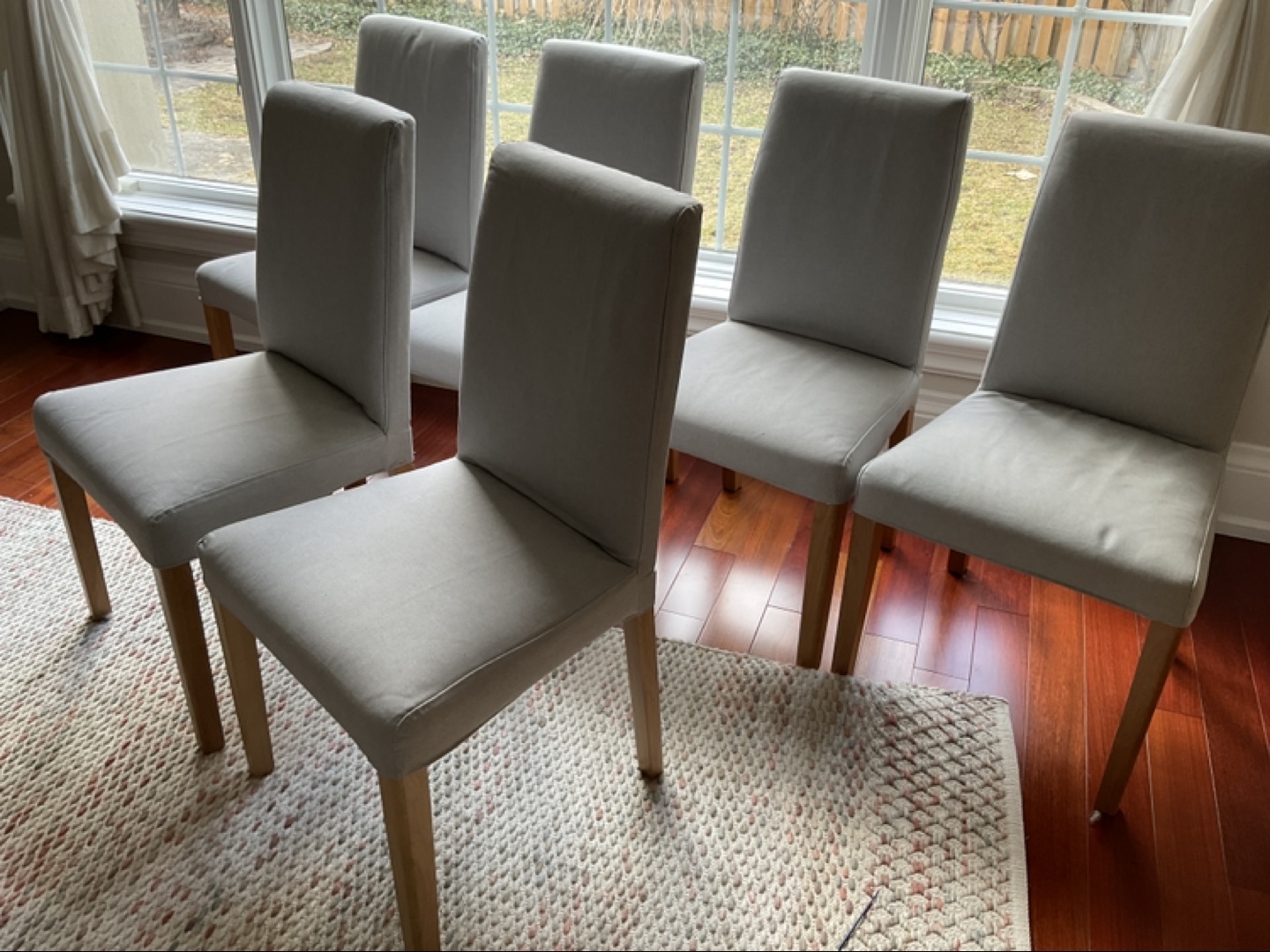 Six Light Grey Dining Chairs. Like new! - photo 2
