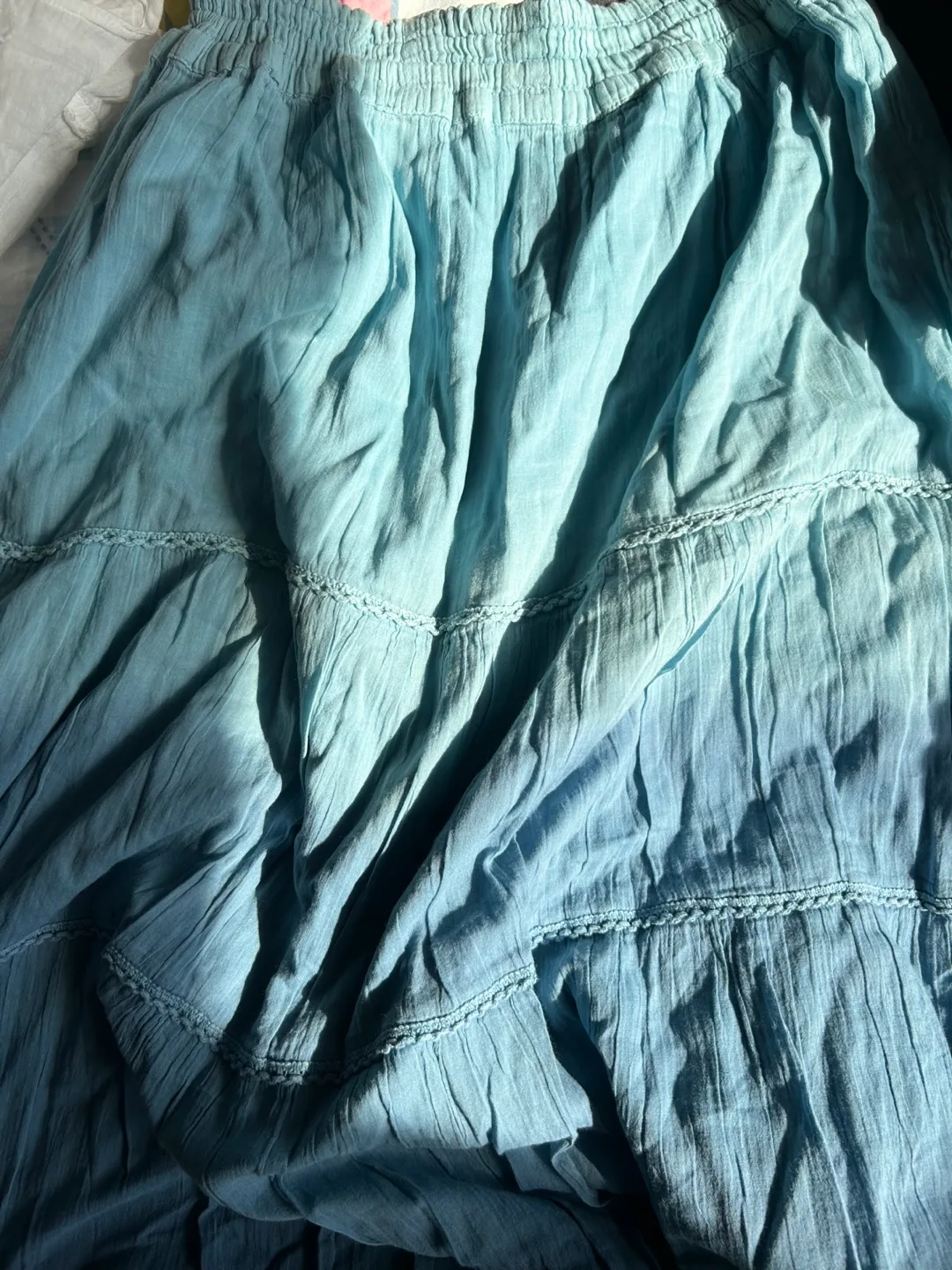 White Top and Blue Maxi Skirt image indicator(2)