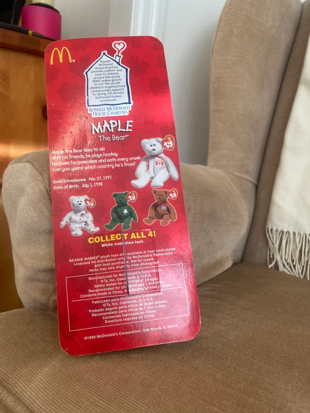 Ty Beanie Baby Maple the Bear - McDonald's Collectible image indicator(2)