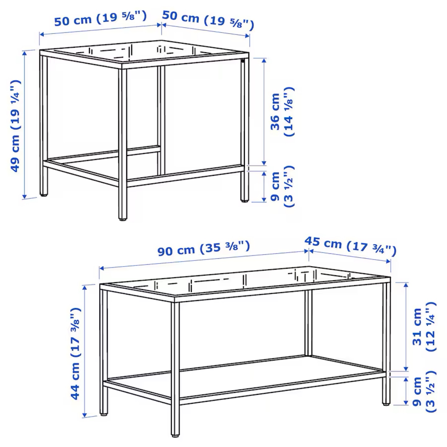 IKEA Nesting Coffee Tables - Black Metal & Glass - photo 4