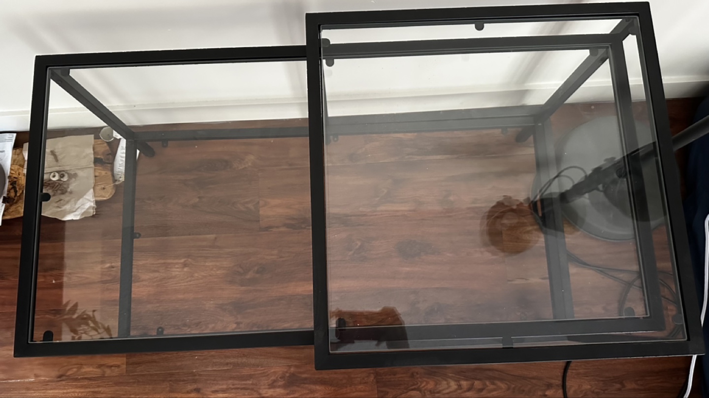 IKEA Nesting Coffee Tables - Black Metal & Glass - photo 3