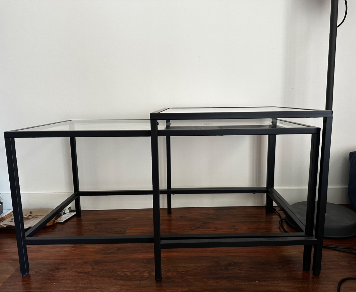 IKEA Nesting Coffee Tables - Black Metal & Glass - photo 2