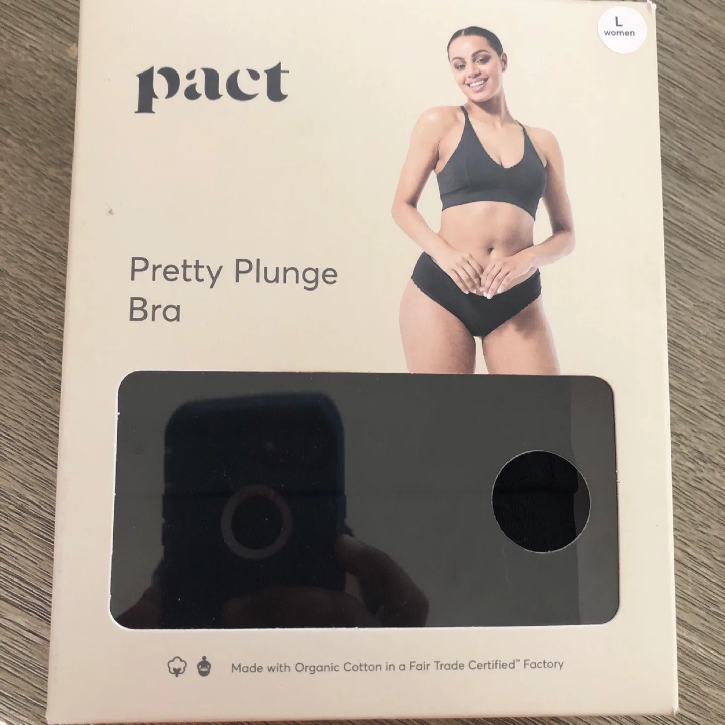 Pact Pretty Plunge Bra - Size Large - Black thumbnail