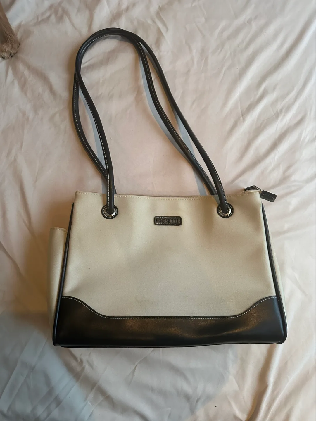 Rosetti Beige and Black Tote Bag thumbnail