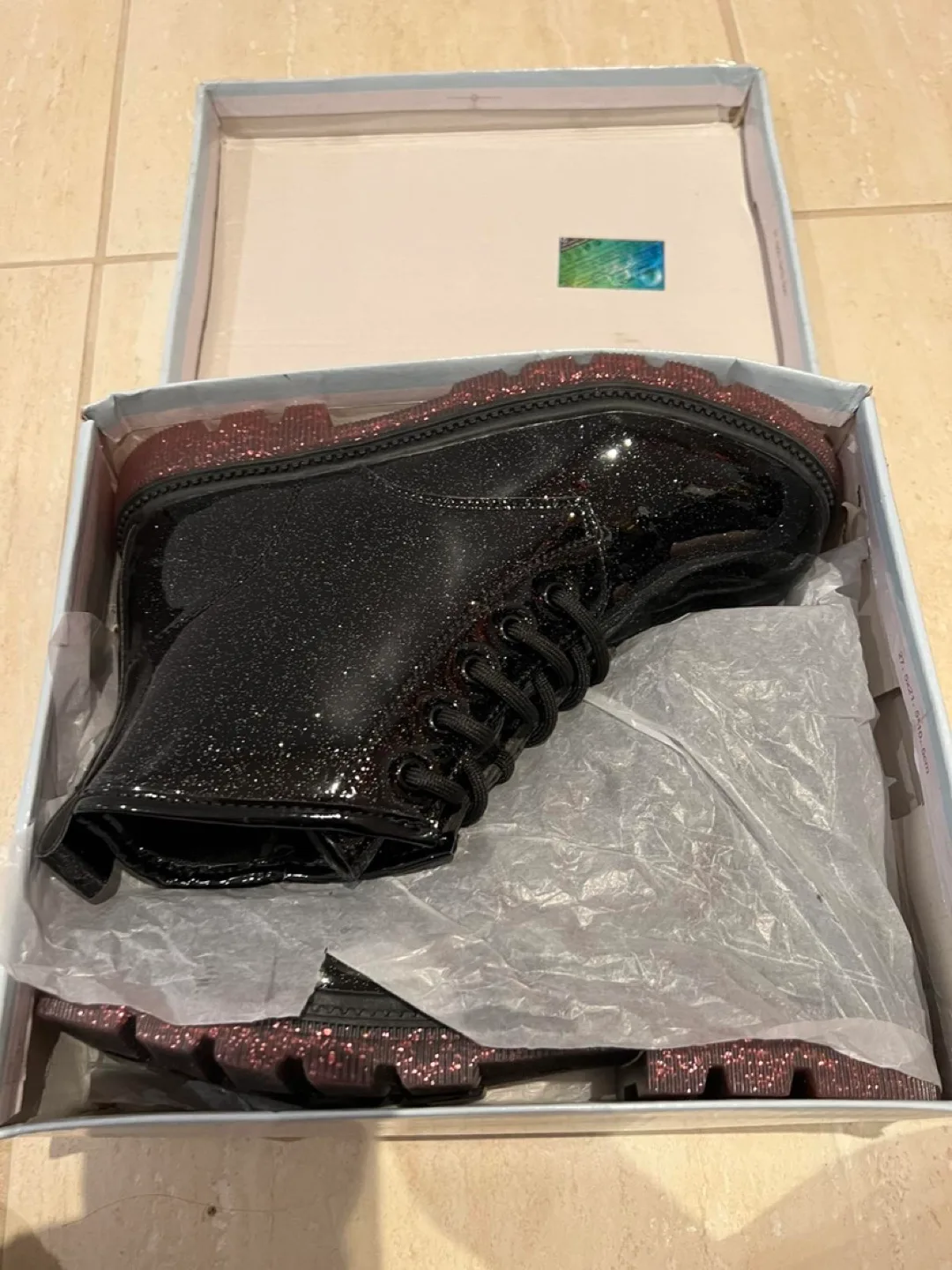 Tabasic Girls' Black Glitter Boots Size 10 image indicator(8)