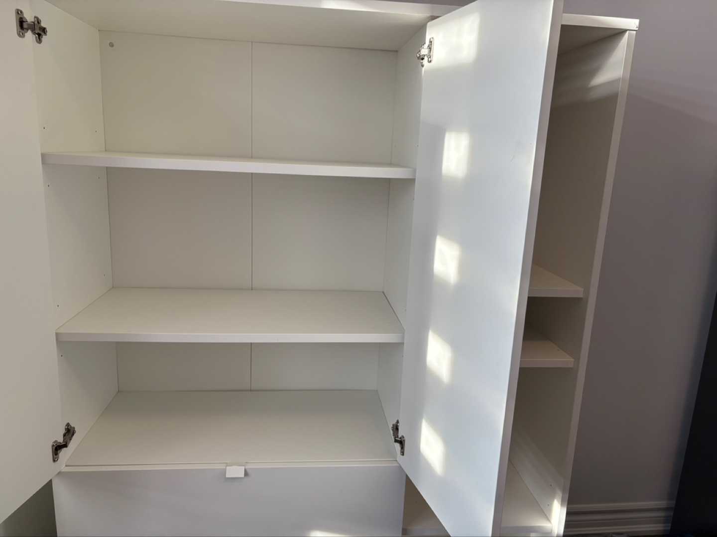 Vihals White Wardrobe with Shelves and Drawer - photo 2