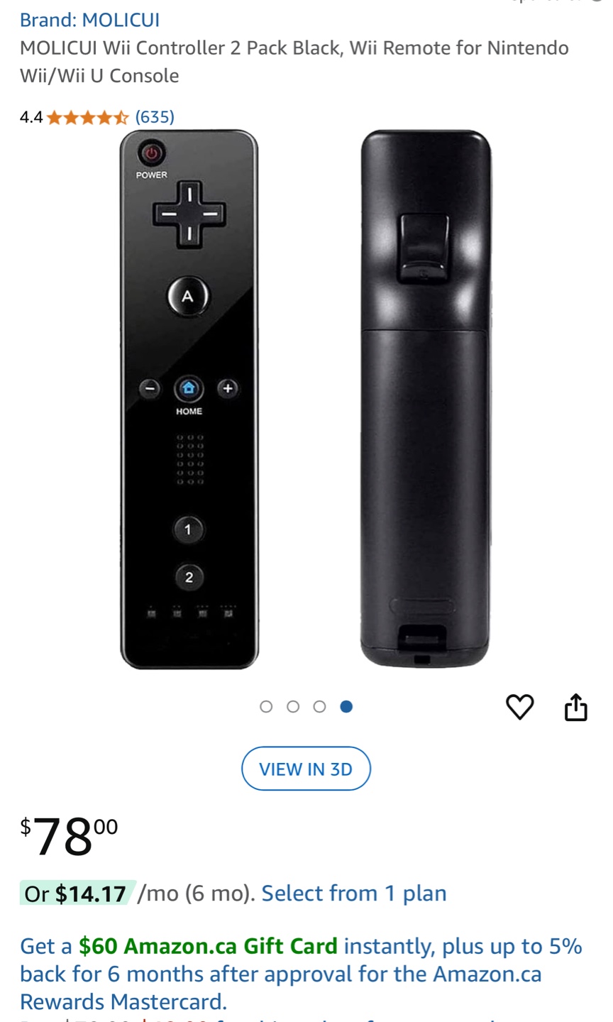 MOLICUI Wii Remote 2-Pack for Nintendo Wii/Wii U - photo 3