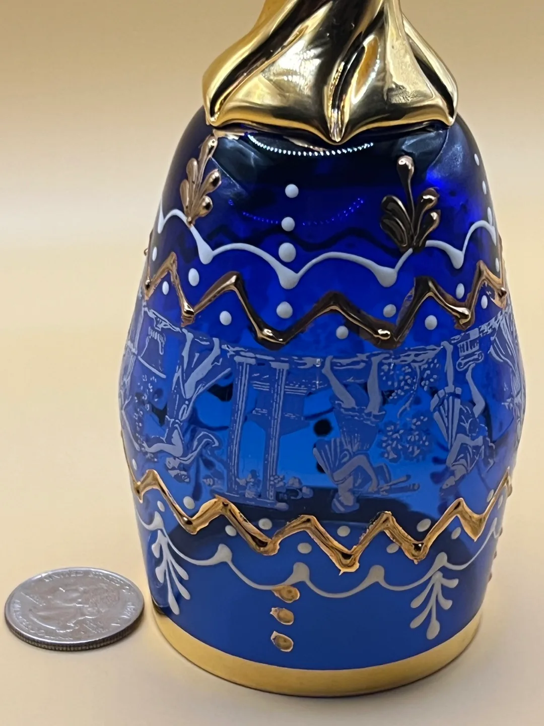 Set of Antique Cobalt Blue and Gold Murano Glass Goblets image indicator(4)