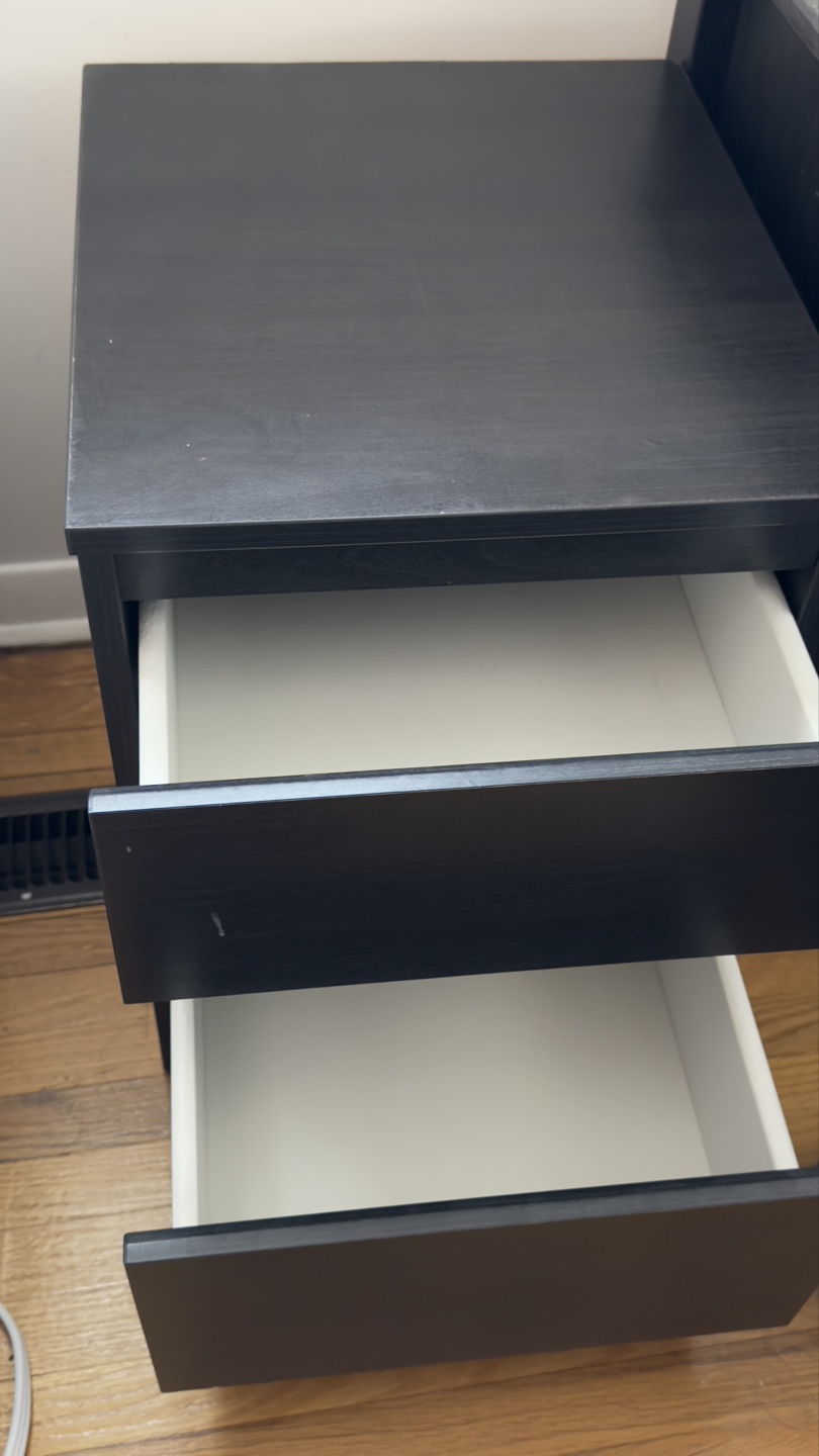 IKEA STORKLINTA Black Two-Drawer Nightstand - photo 2