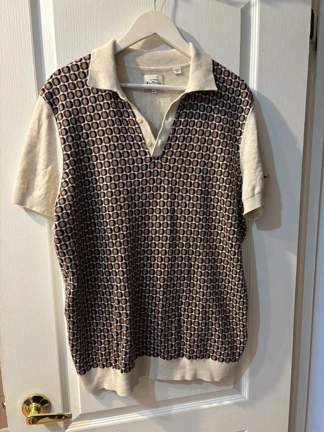 Ben Sherman Men's XL Retro Patterned Polo Shirt image indicator(2)