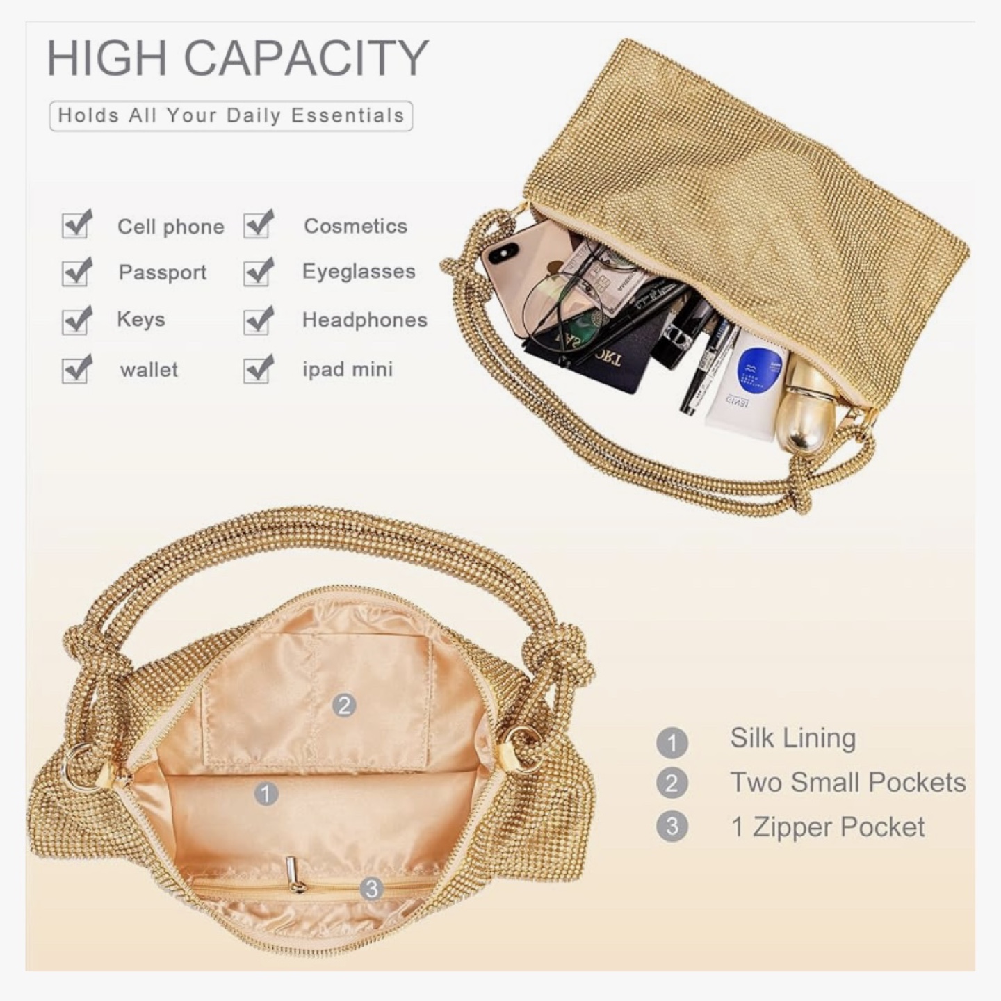 Gold Rhinestone Evening Bag - photo 3