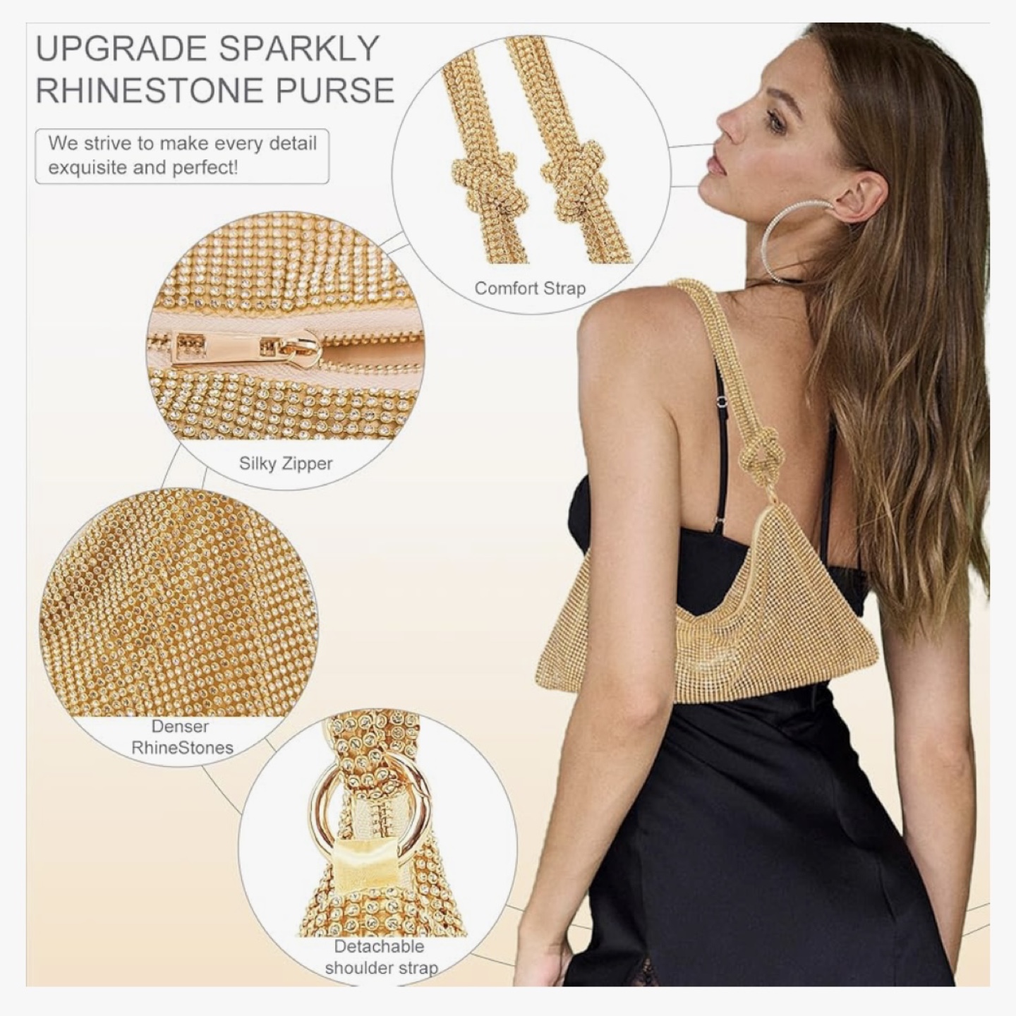 Gold Rhinestone Evening Bag - photo 2
