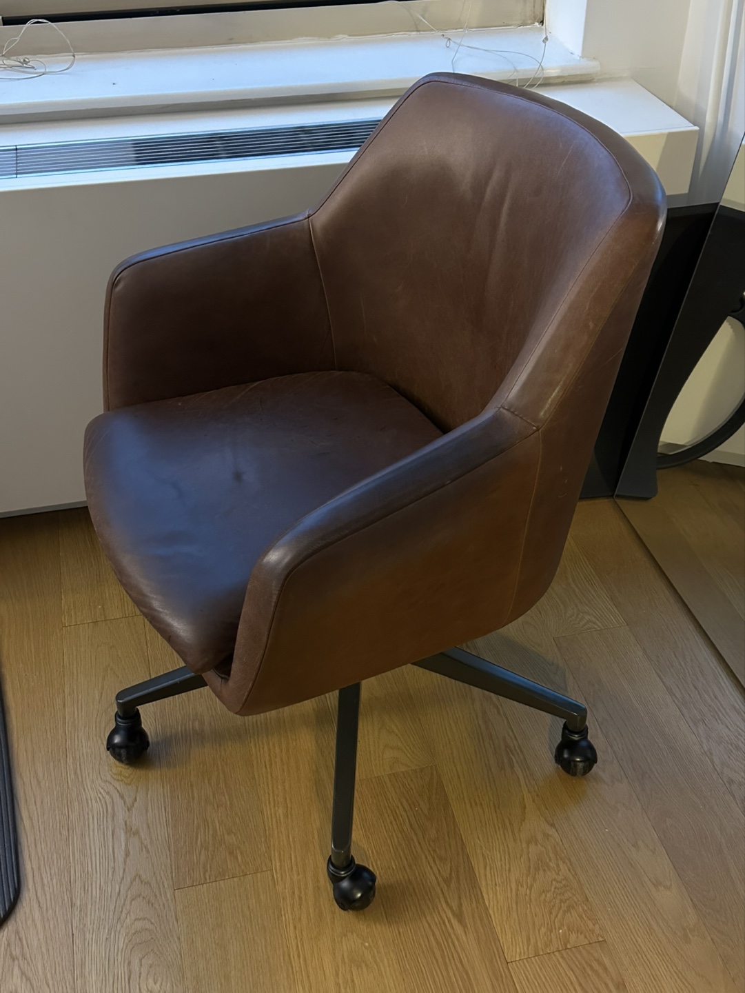 West Elm Helvetica Leather Swivel Office Chair - photo 4
