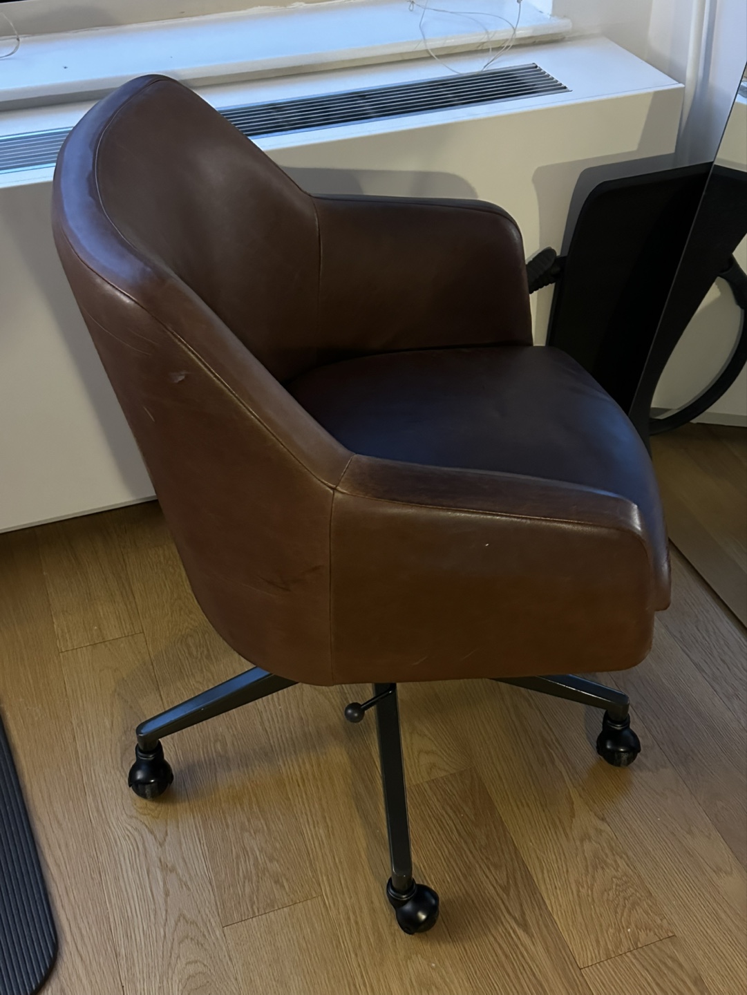West Elm Helvetica Leather Swivel Office Chair - photo 2