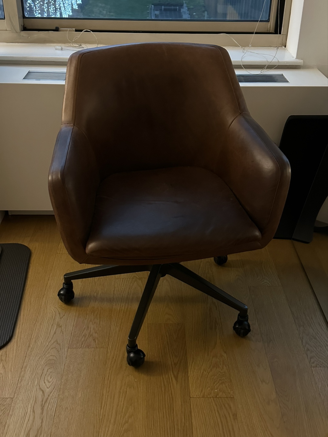 West Elm Helvetica Leather Swivel Office Chair - photo 3