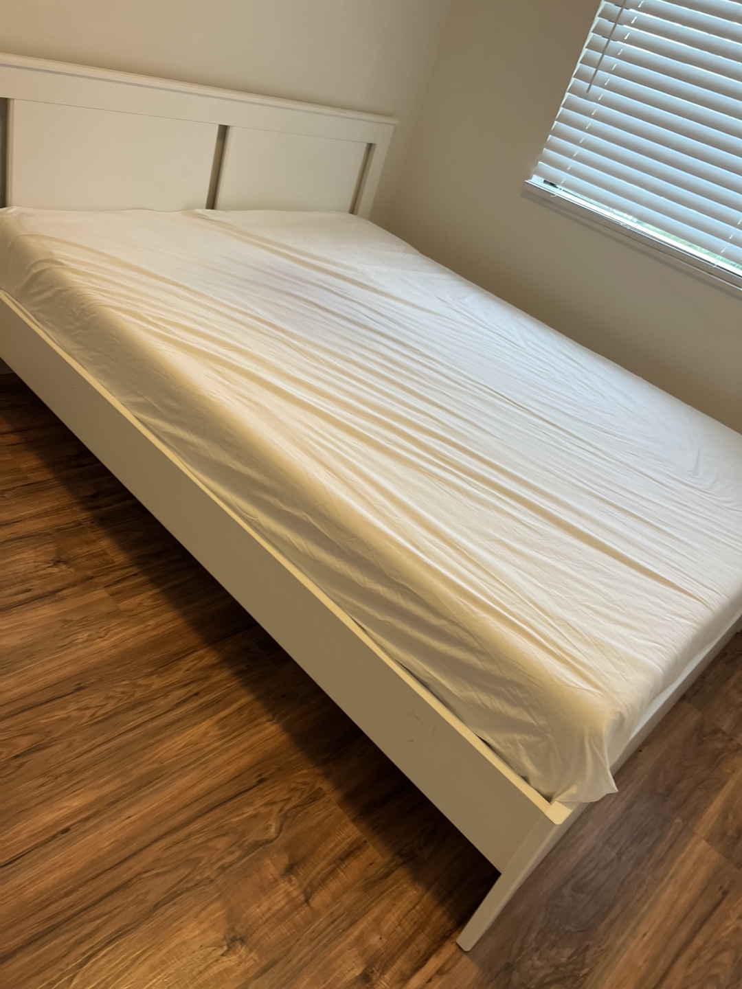IKEA MALM White queen Bed Frame and memory foam firm mattress