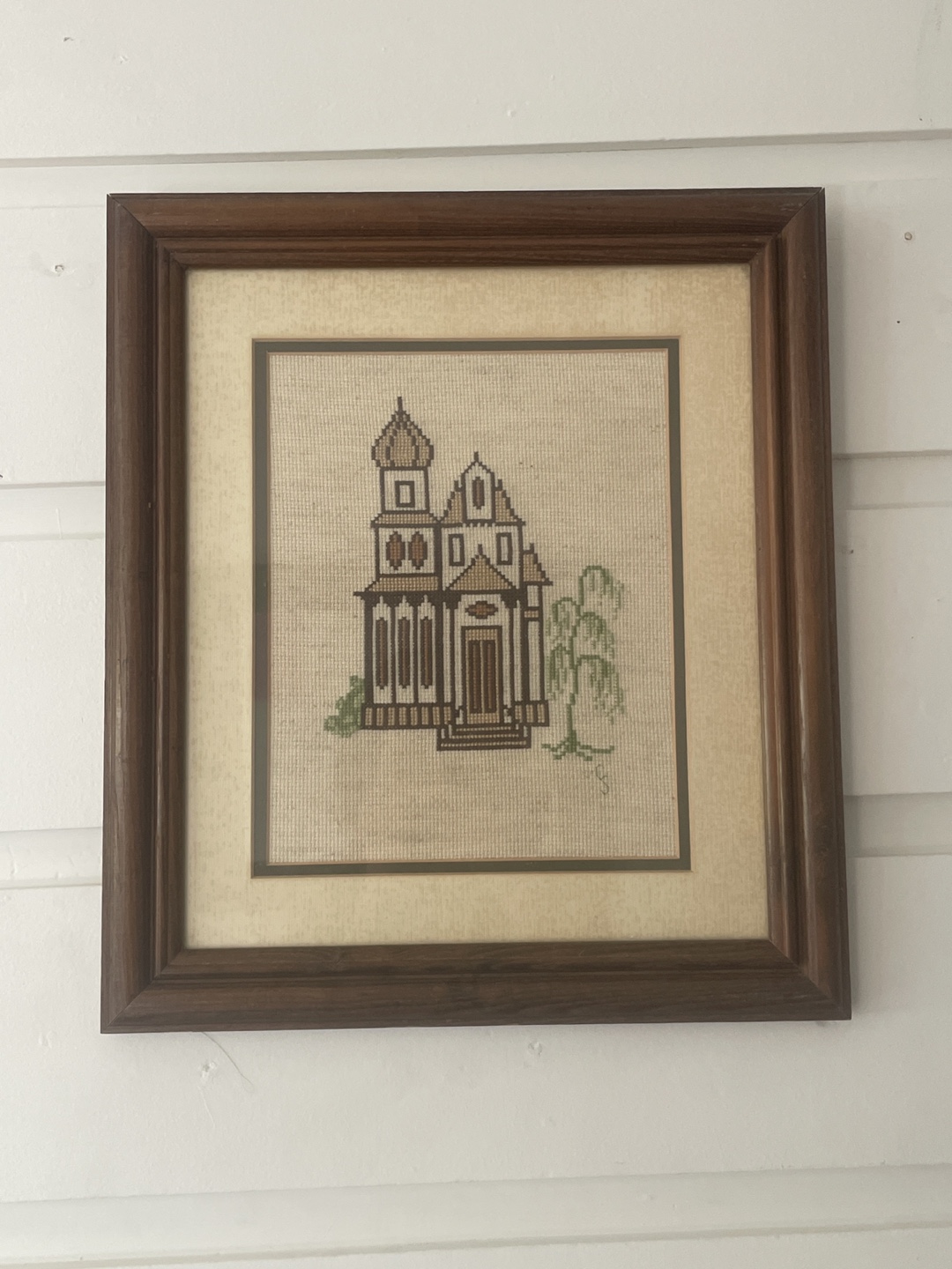 Vintage Cross-Stitch Framed Artwork