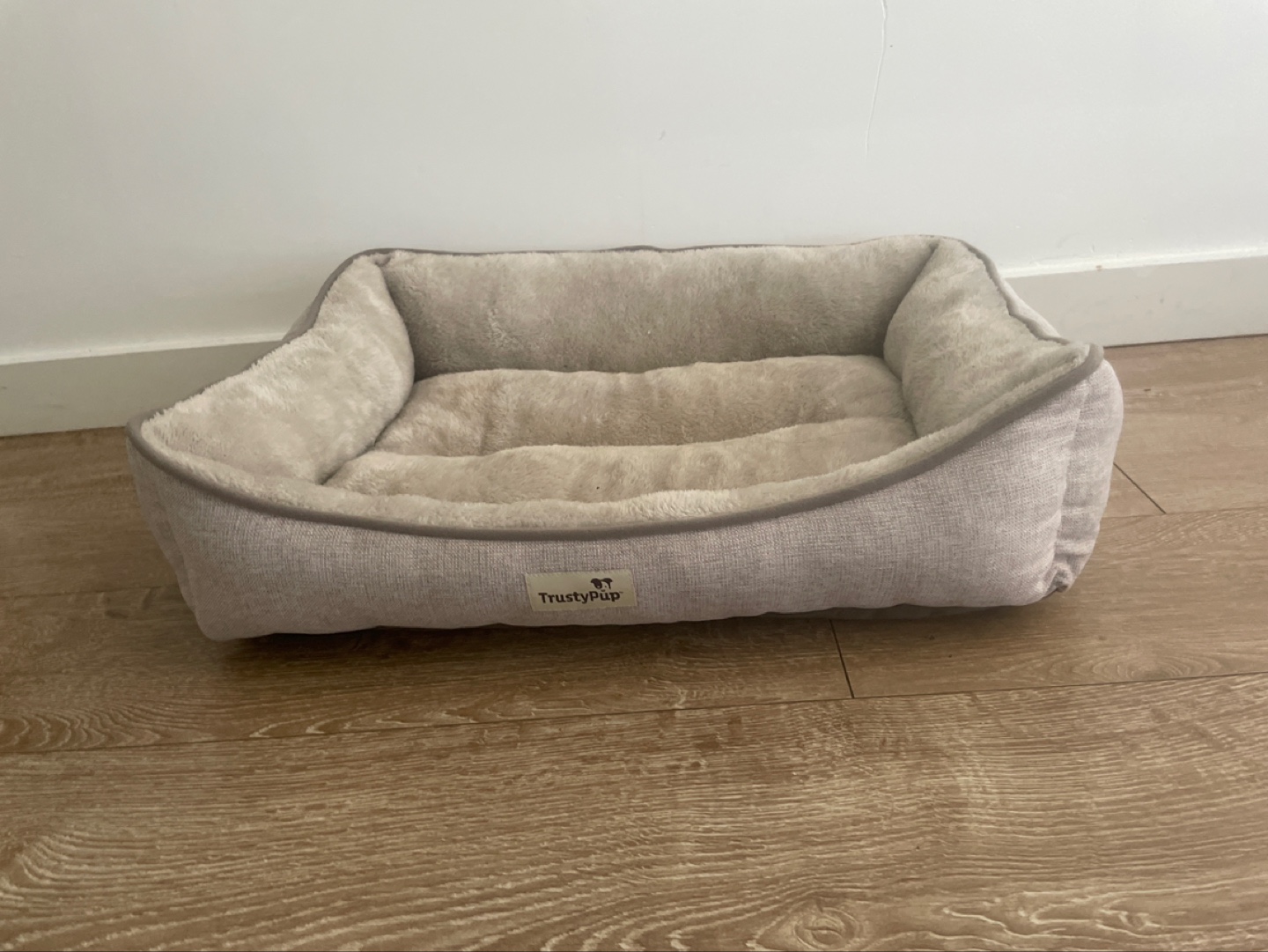 Beige and Grey Pet Bed