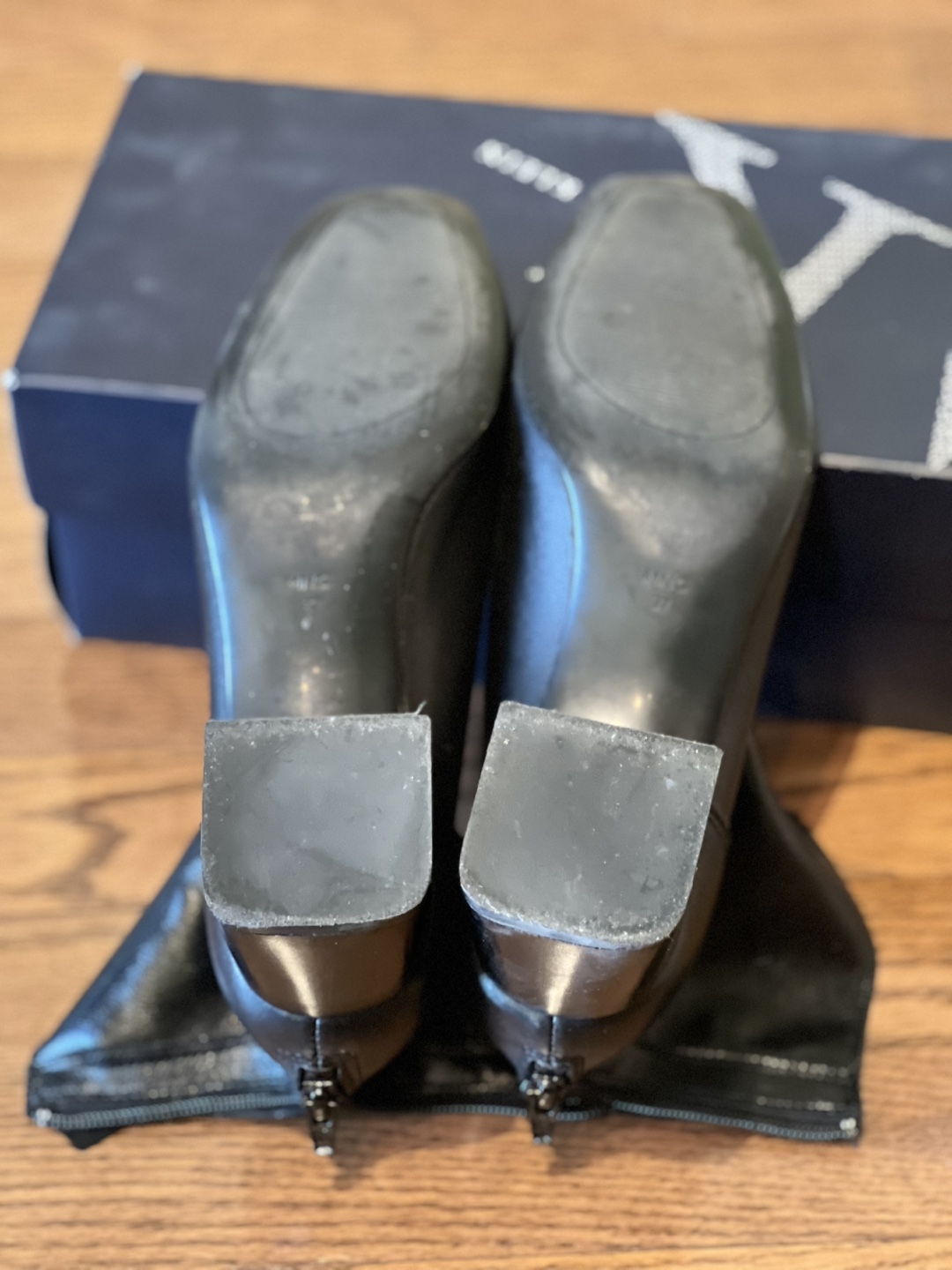 Mango Black Leather Ankle Boots - size 37 - photo 3