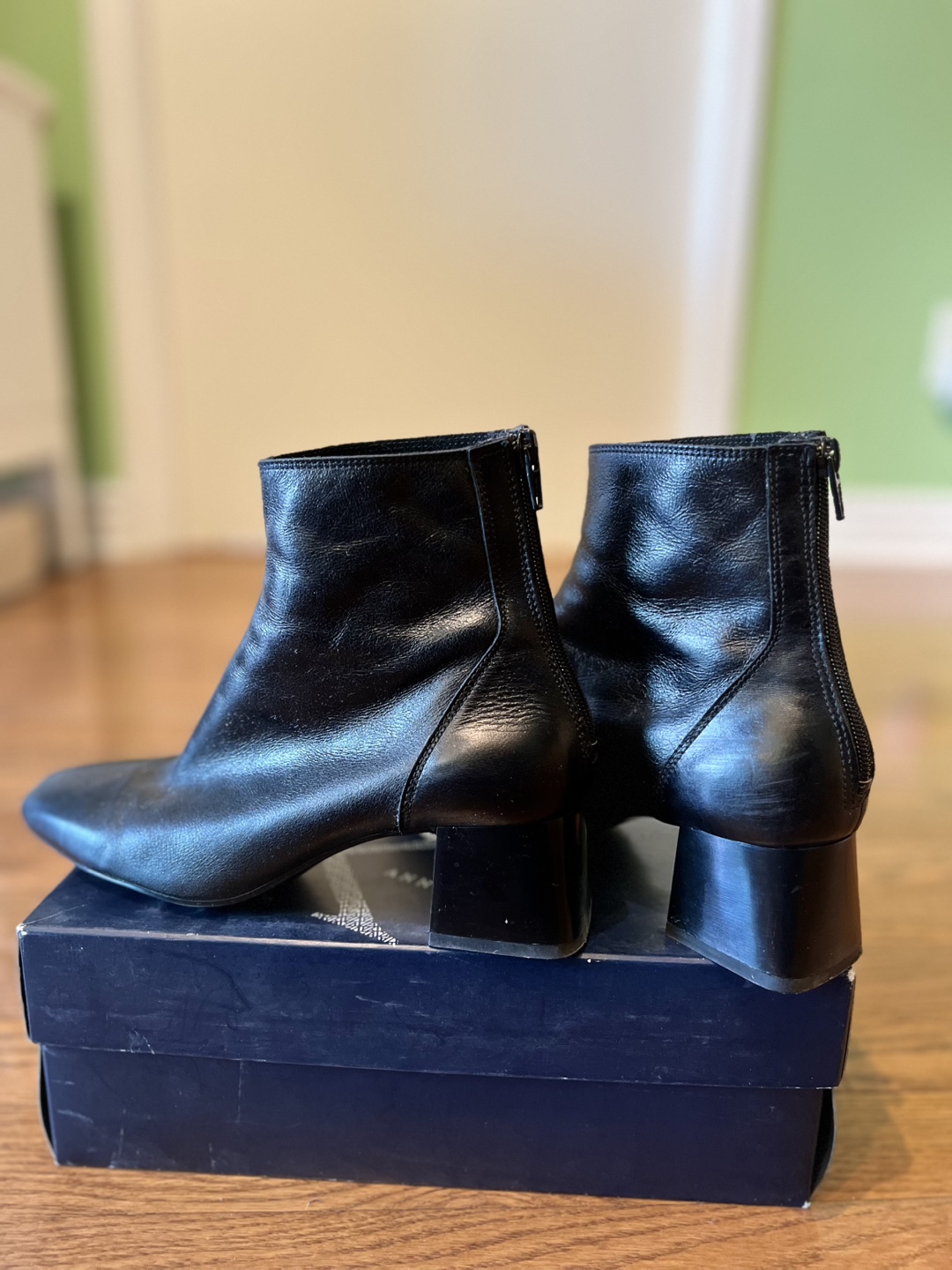 Mango Black Leather Ankle Boots - size 37 - photo 5