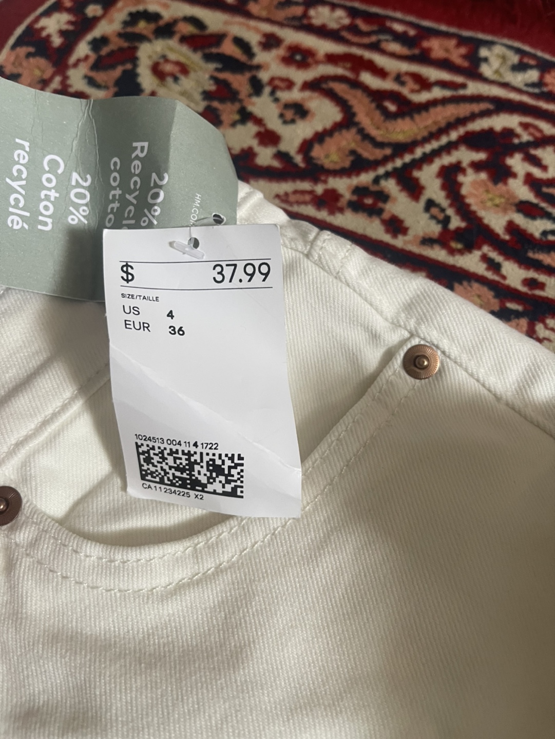 💚 H&M White Wide Leg Jeans - Size 4 - photo 5