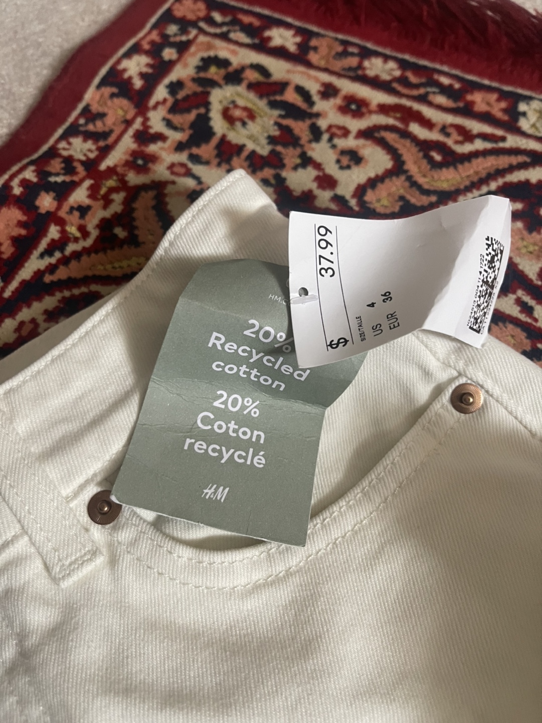 💚 H&M White Wide Leg Jeans - Size 4 - photo 4