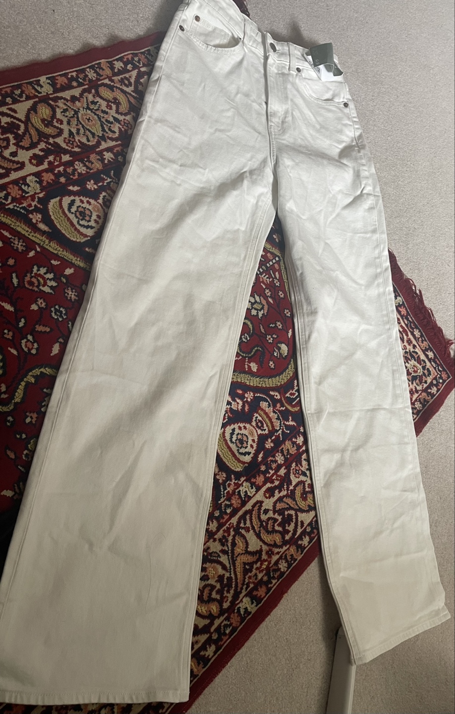 💚 H&M White Wide Leg Jeans - Size 4